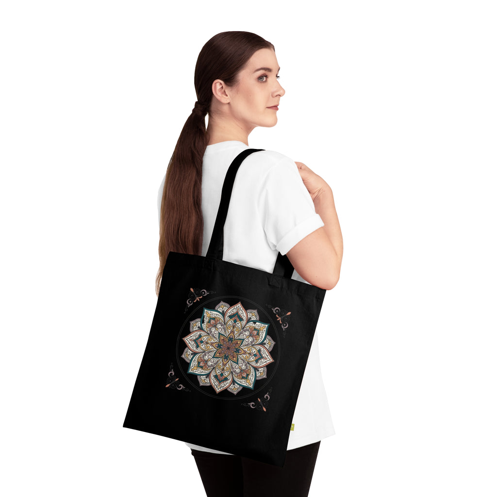 Mandala Floral Tote Bag – Organic Cotton Boho Market Tote