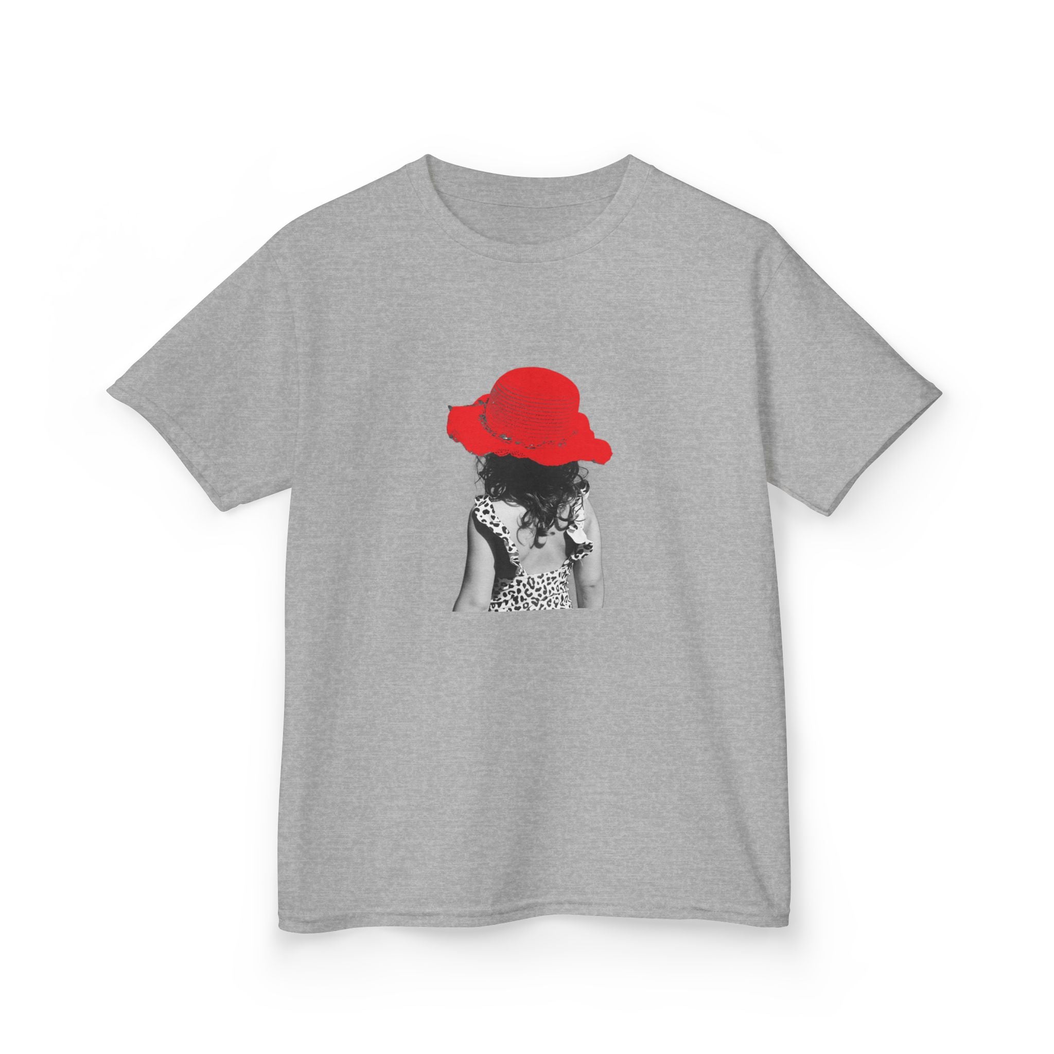 Kids T‑Shirt — Retro Girl with Red Hat Graphic