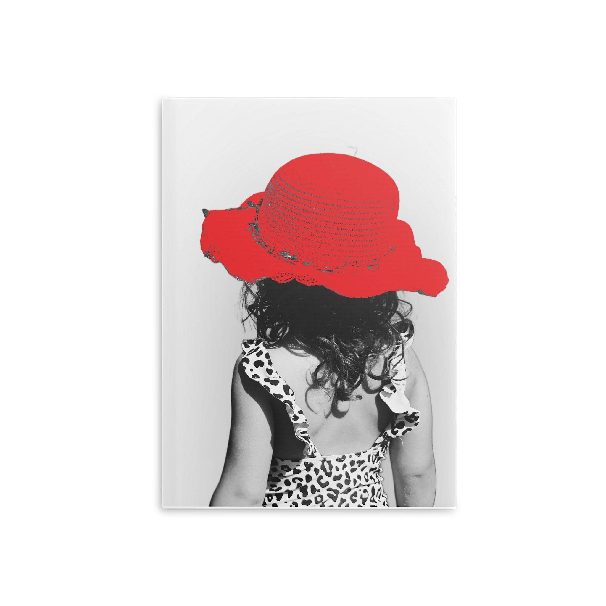 Hardcover Notebook — Retro Girl with Red Sun Hat Journal
