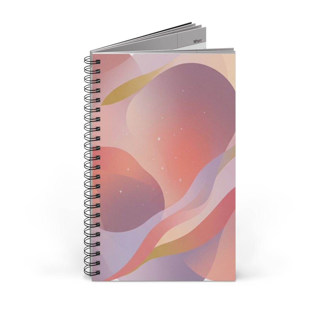 Abstract Sunset Spiral Journal — Pastel Waves Notebook for Notes & Journaling