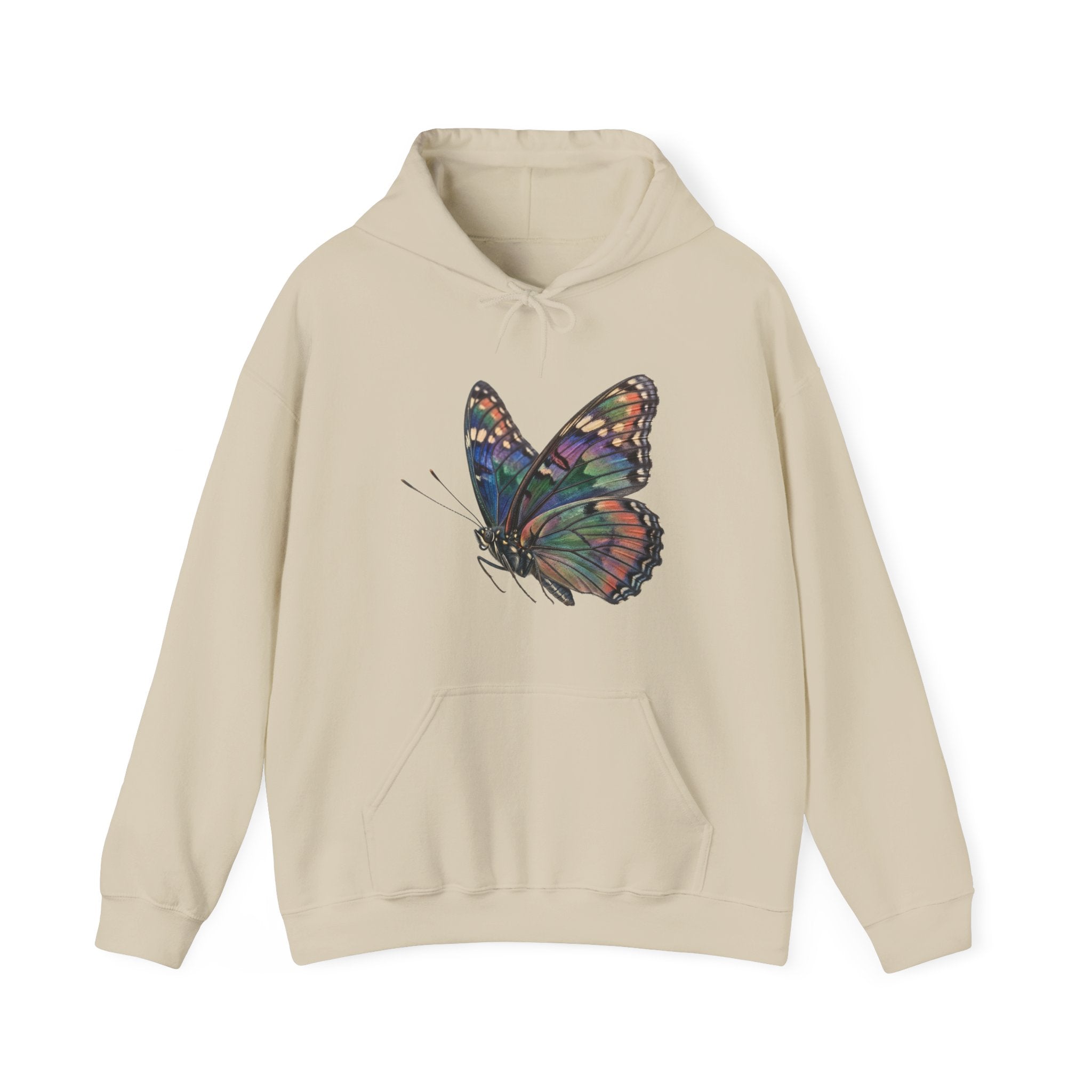 Butterfly Illustration Hoodie — Colorful Monarch Wing Graphic Pullover
