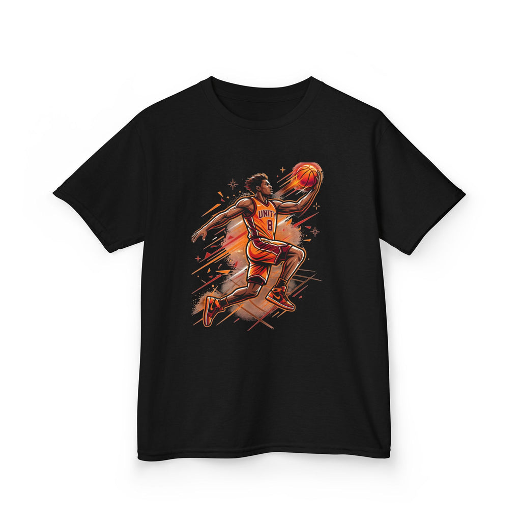 Kids Basketball Player Tee – Slam Dunk Illustration Kids T‑Shirt