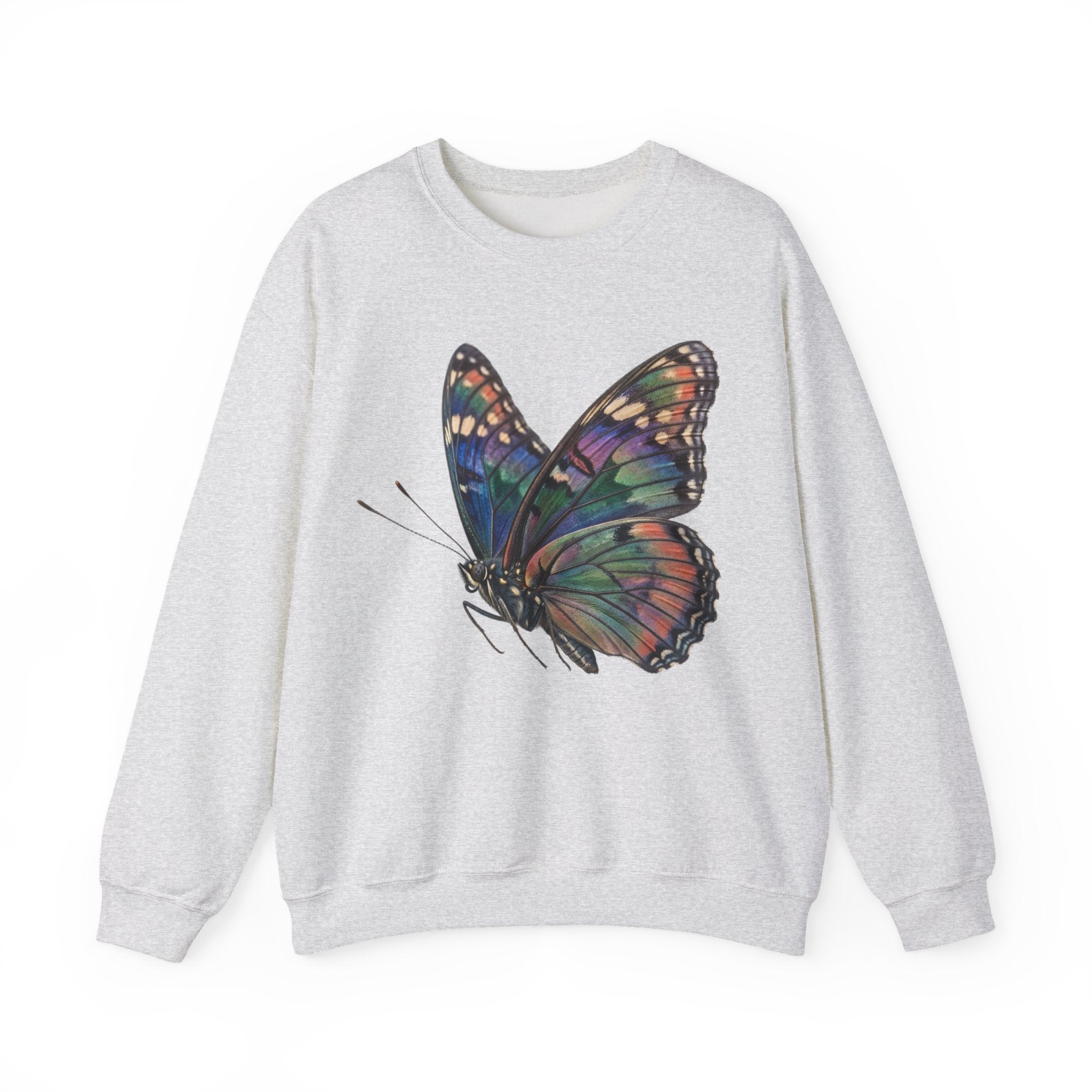 Butterfly Graphic Sweatshirt – Colorful Prism Wings Crewneck