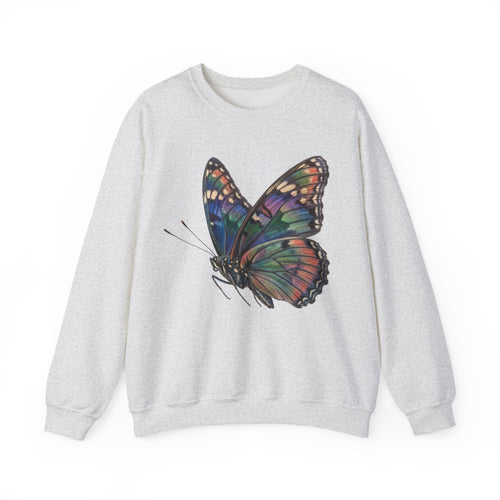 Butterfly Graphic Sweatshirt – Colorful Prism Wings Crewneck