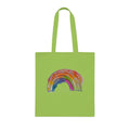 Watercolor Rainbow Cotton Tote Bag — Colorful Hand-Painted Grocery & Everyday Market Tote