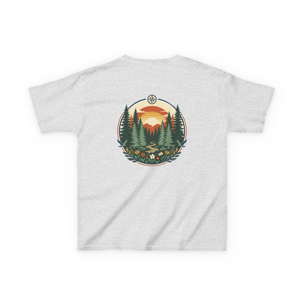 Kids Tee — Retro Forest Sunset Graphic