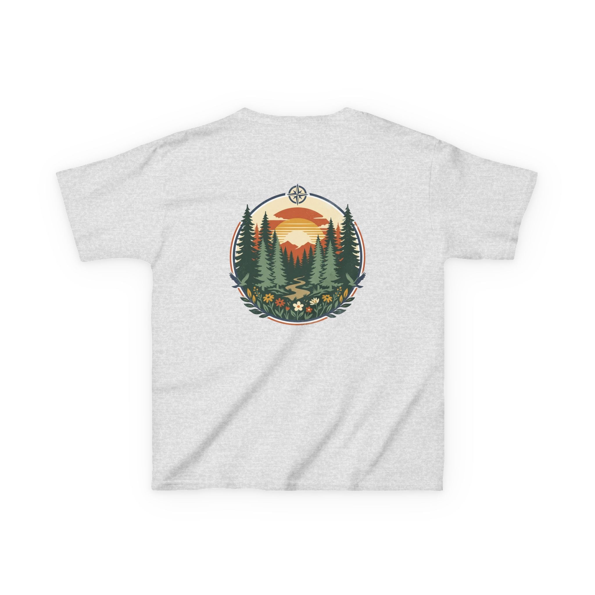 Kids Tee — Retro Forest Sunset Graphic