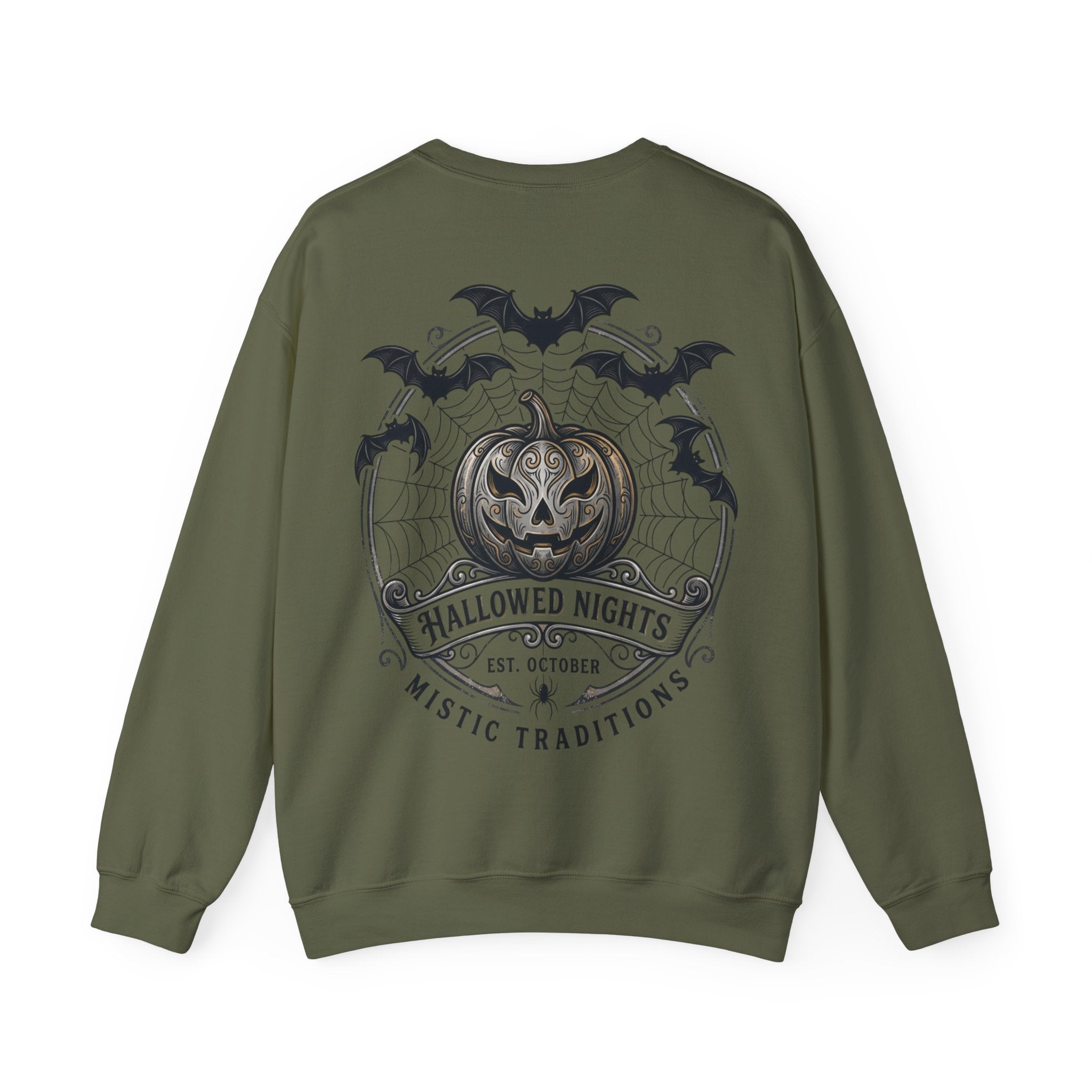 Halloween Pumpkin Crewneck Sweatshirt — "Hallowed Nights" Mystic Traditions