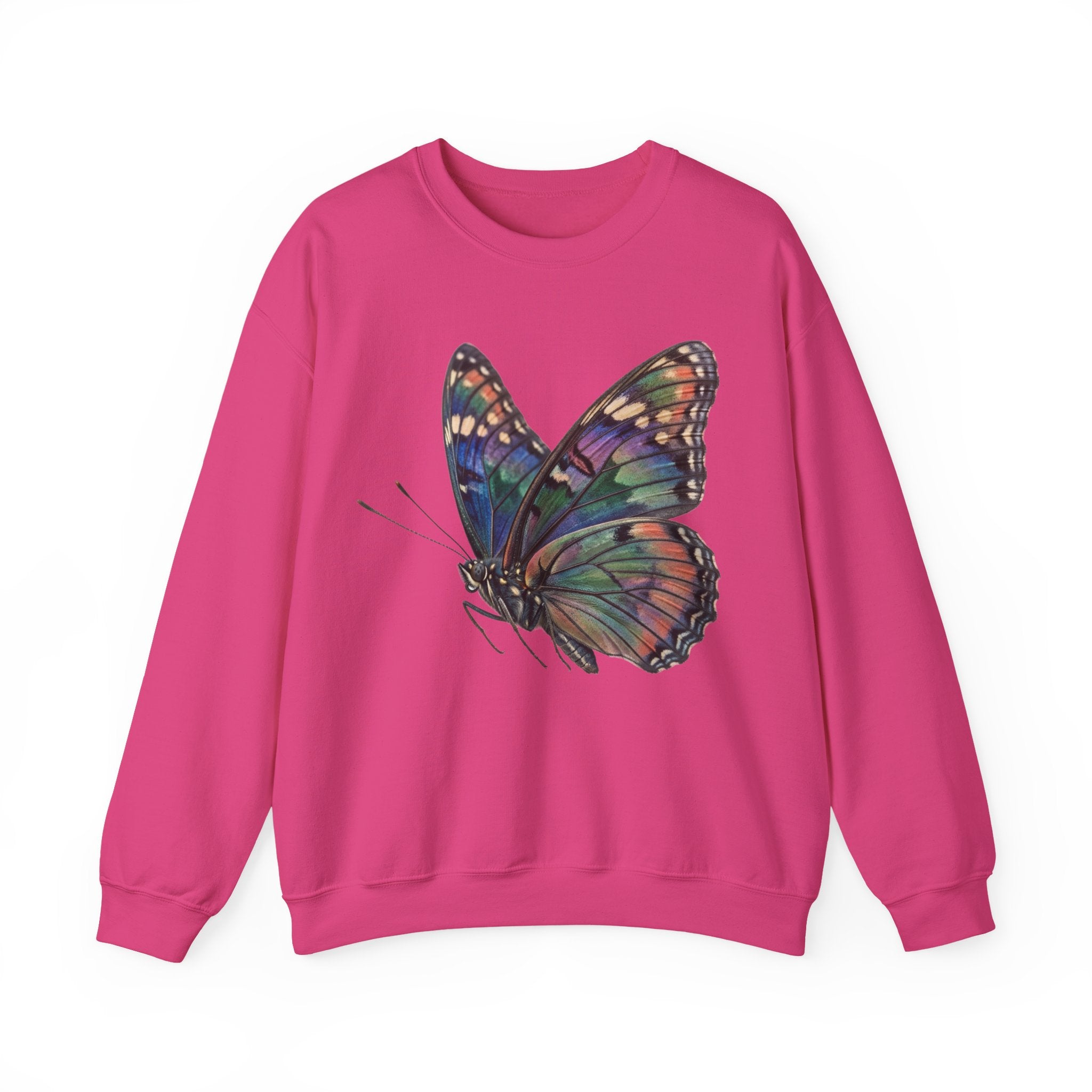 Butterfly Graphic Sweatshirt – Colorful Prism Wings Crewneck