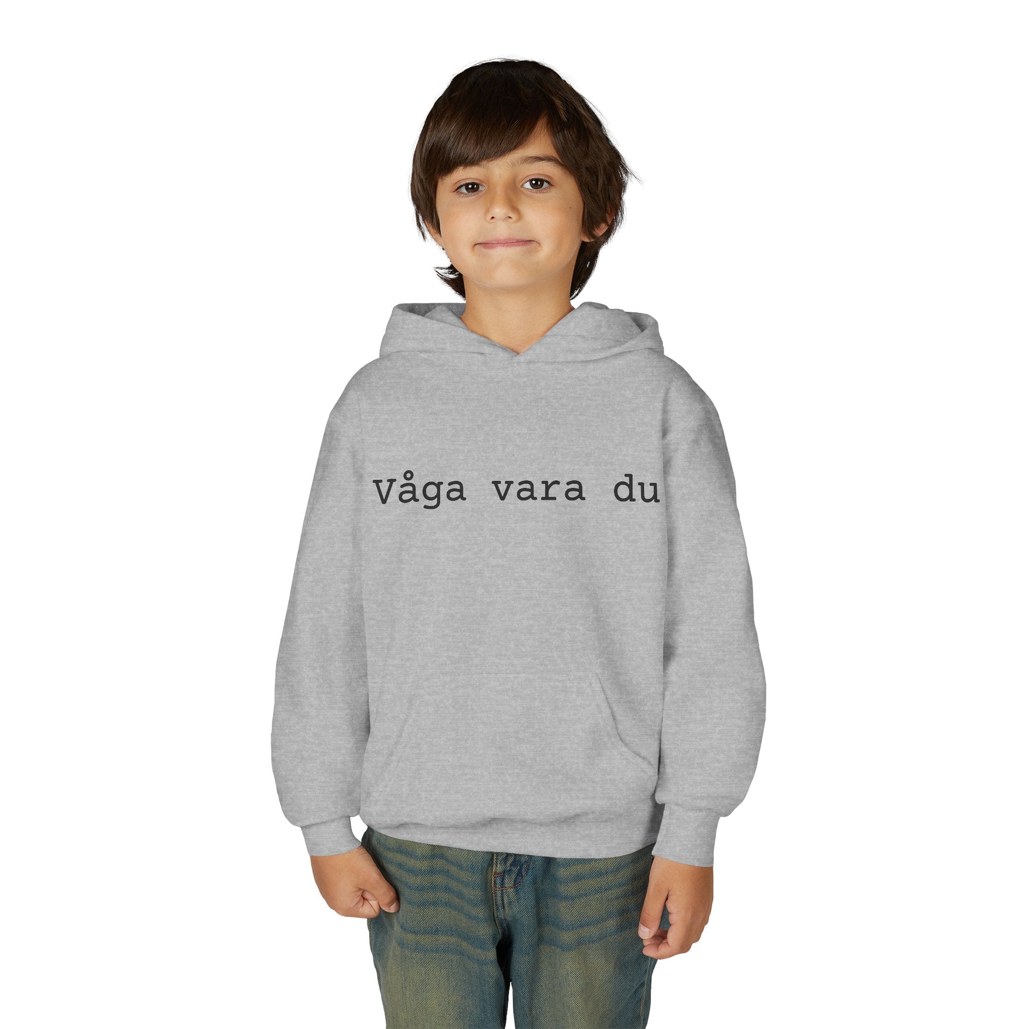 Youth Hoodie - "Våga vara du" Minimalist Inspirational Swedish Hoodie