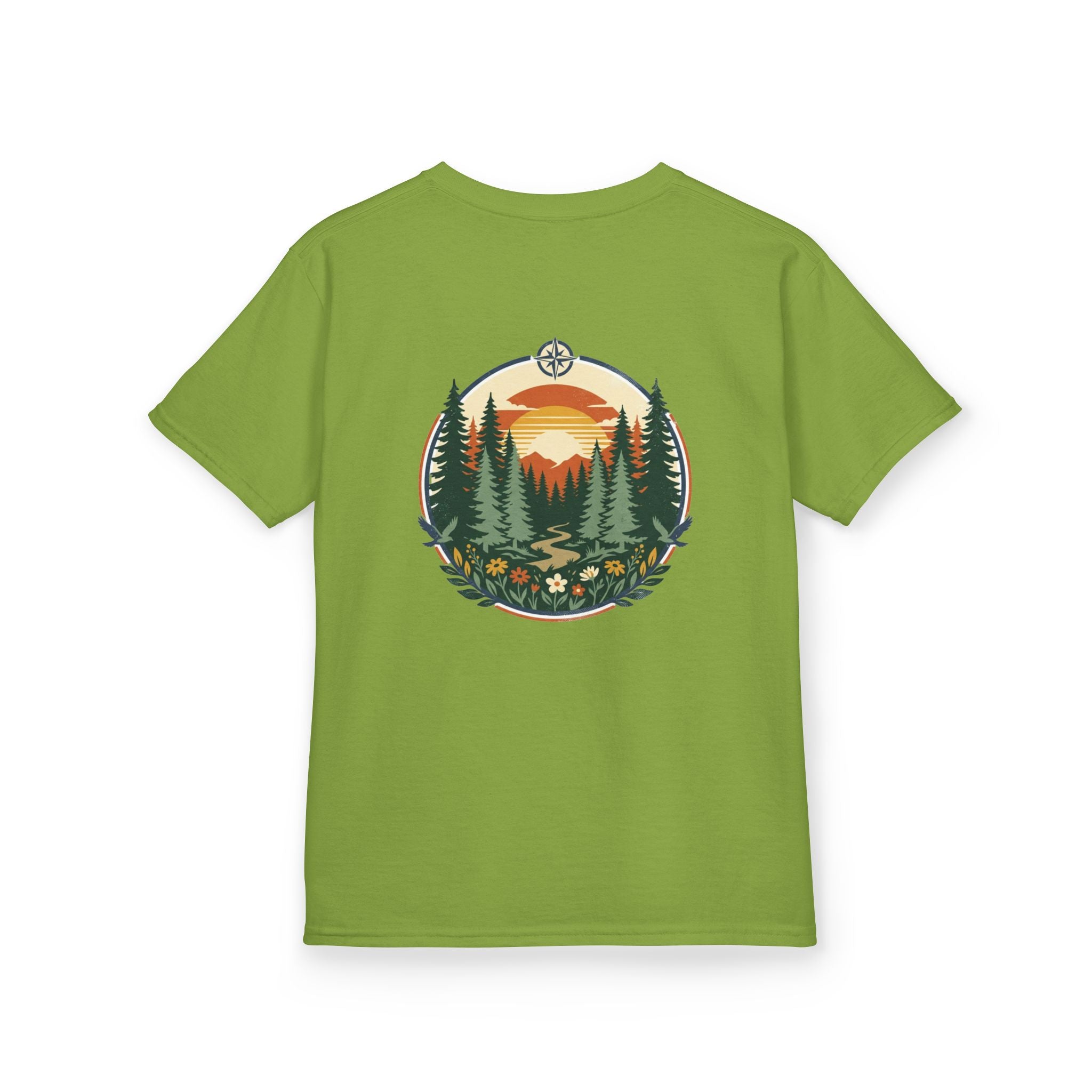 Kids Tee — Retro Forest Sunset Graphic