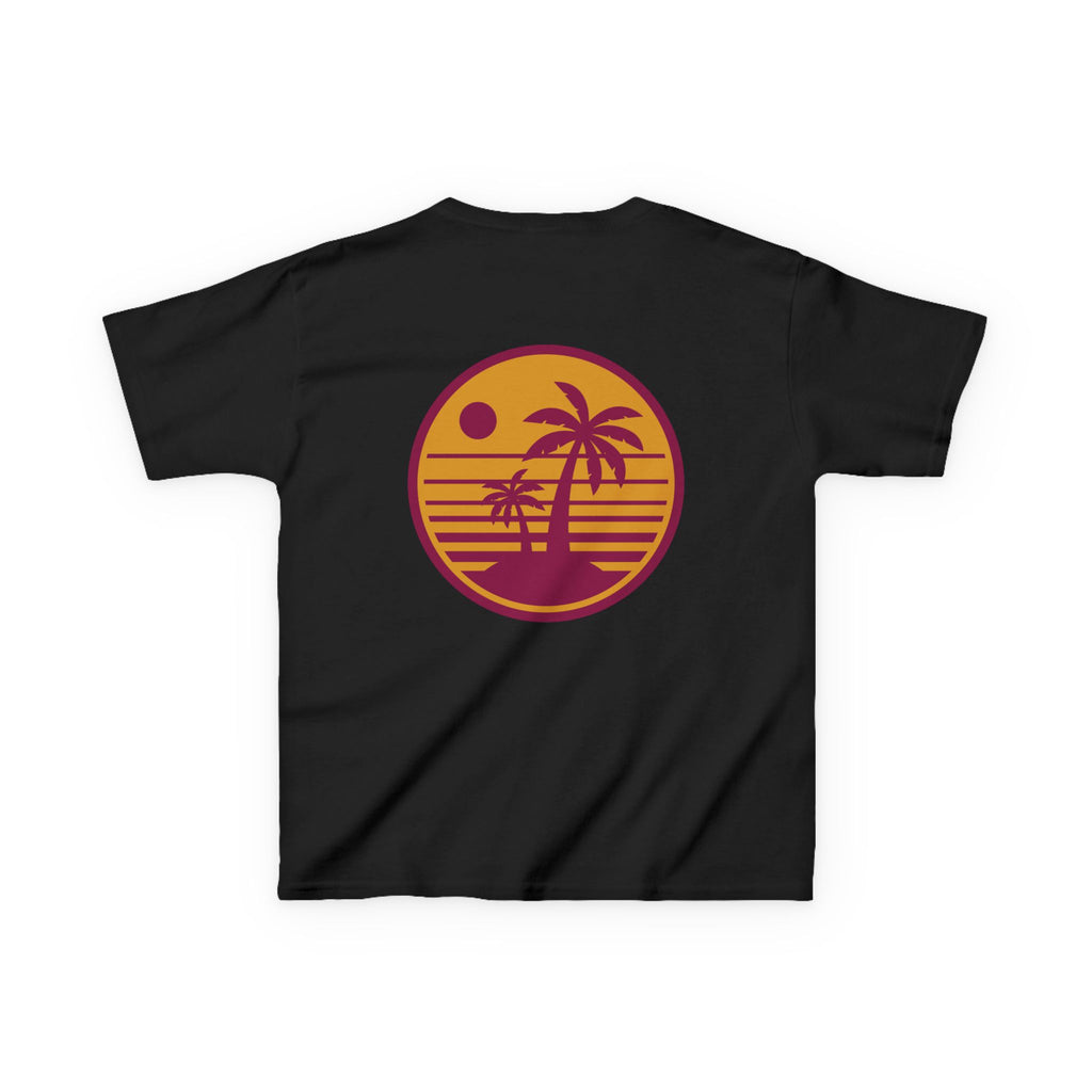 Kids Palm Sunset Tee — Retro Beach Graphic Kids T-Shirt