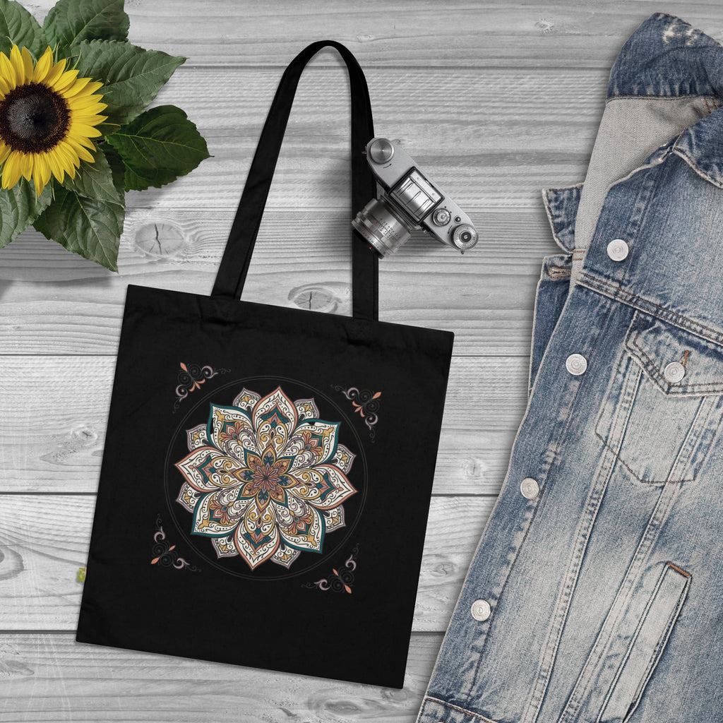 Mandala Floral Tote Bag – Organic Cotton Boho Market Tote