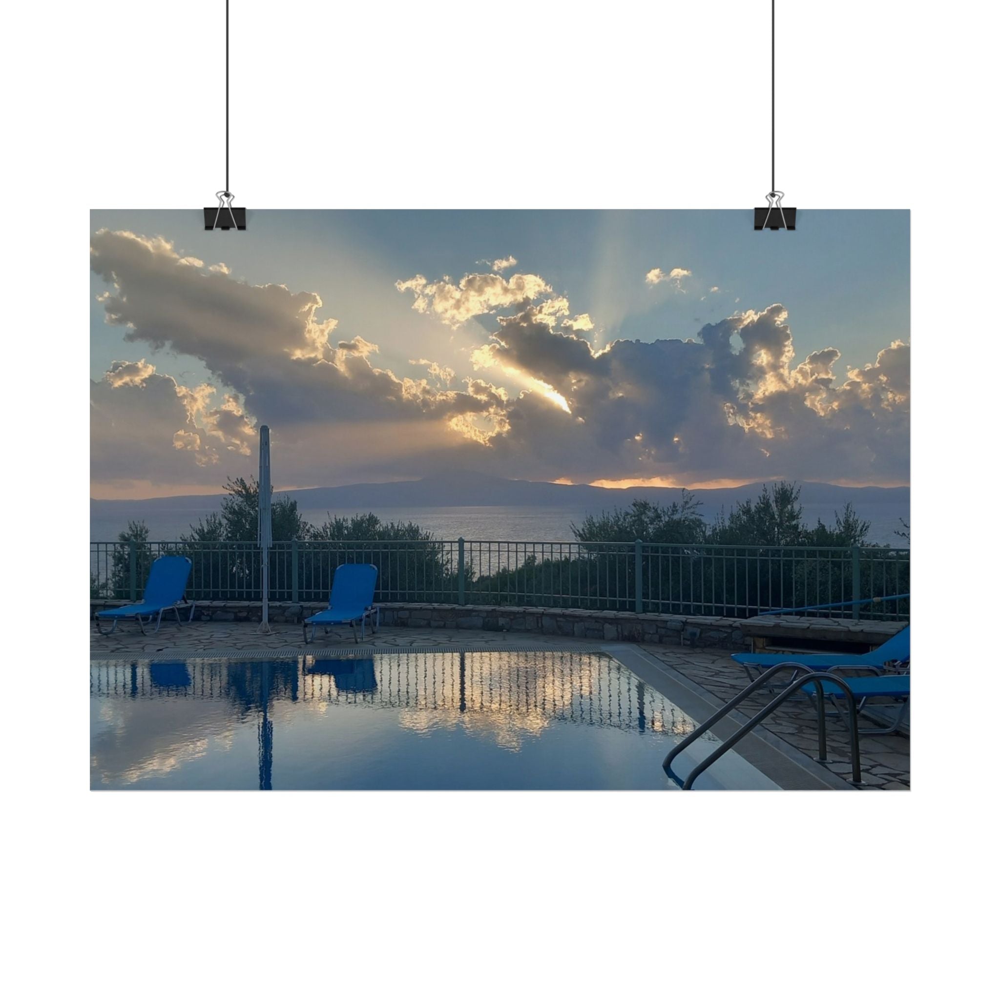 Sunset Pool Reflection Poster — Serene Seascape Wall Art