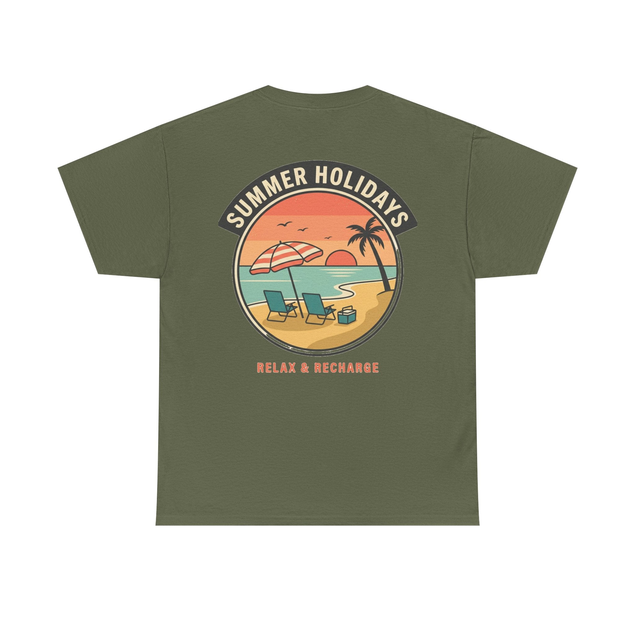 Summer Holidays Beach T‑Shirt — "Relax & Recharge" Graphic Tee