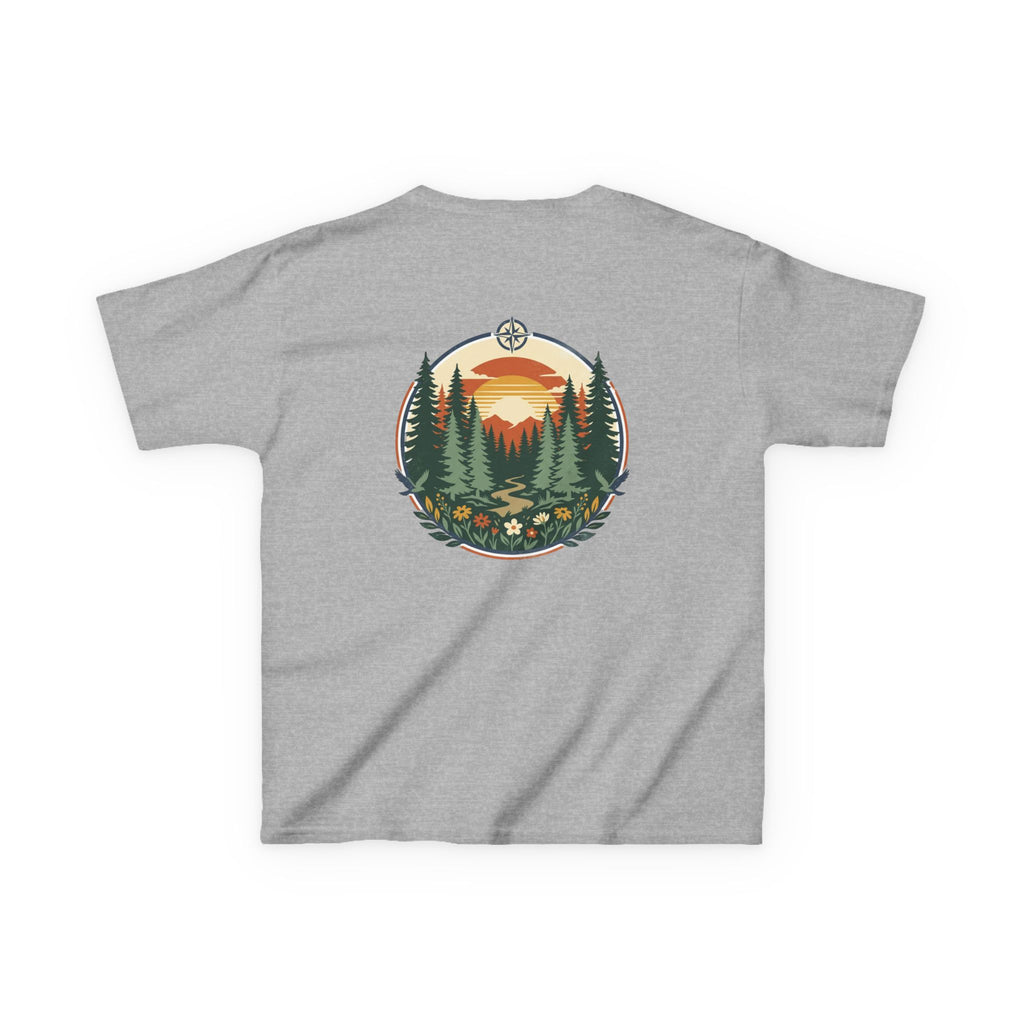 Kids Tee — Retro Forest Sunset Graphic