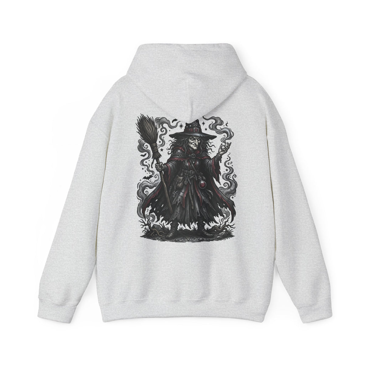Witch Hunter Hoodie — Dark Fantasy Grim Reaper Back Graphic