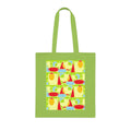 Sailboat Sunshine Cotton Tote — Bright Retro Nautical Beach Bag