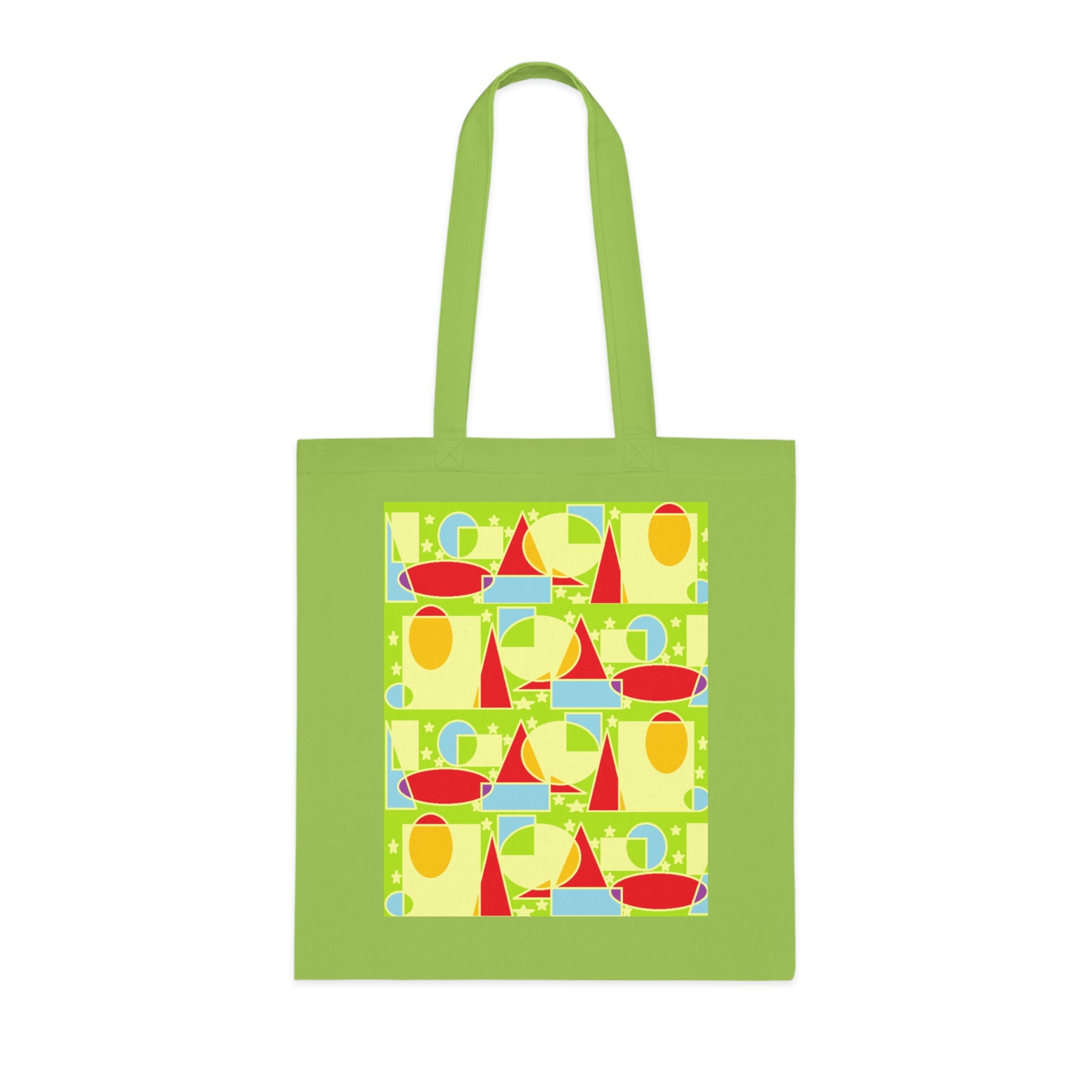 Sailboat Sunshine Cotton Tote — Bright Retro Nautical Beach Bag