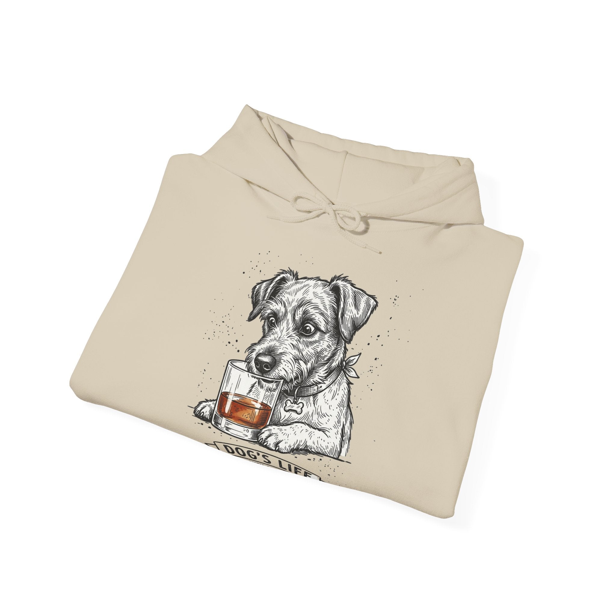 Dog’s Life Hoodie – Jack Russell with Whiskey Illustration