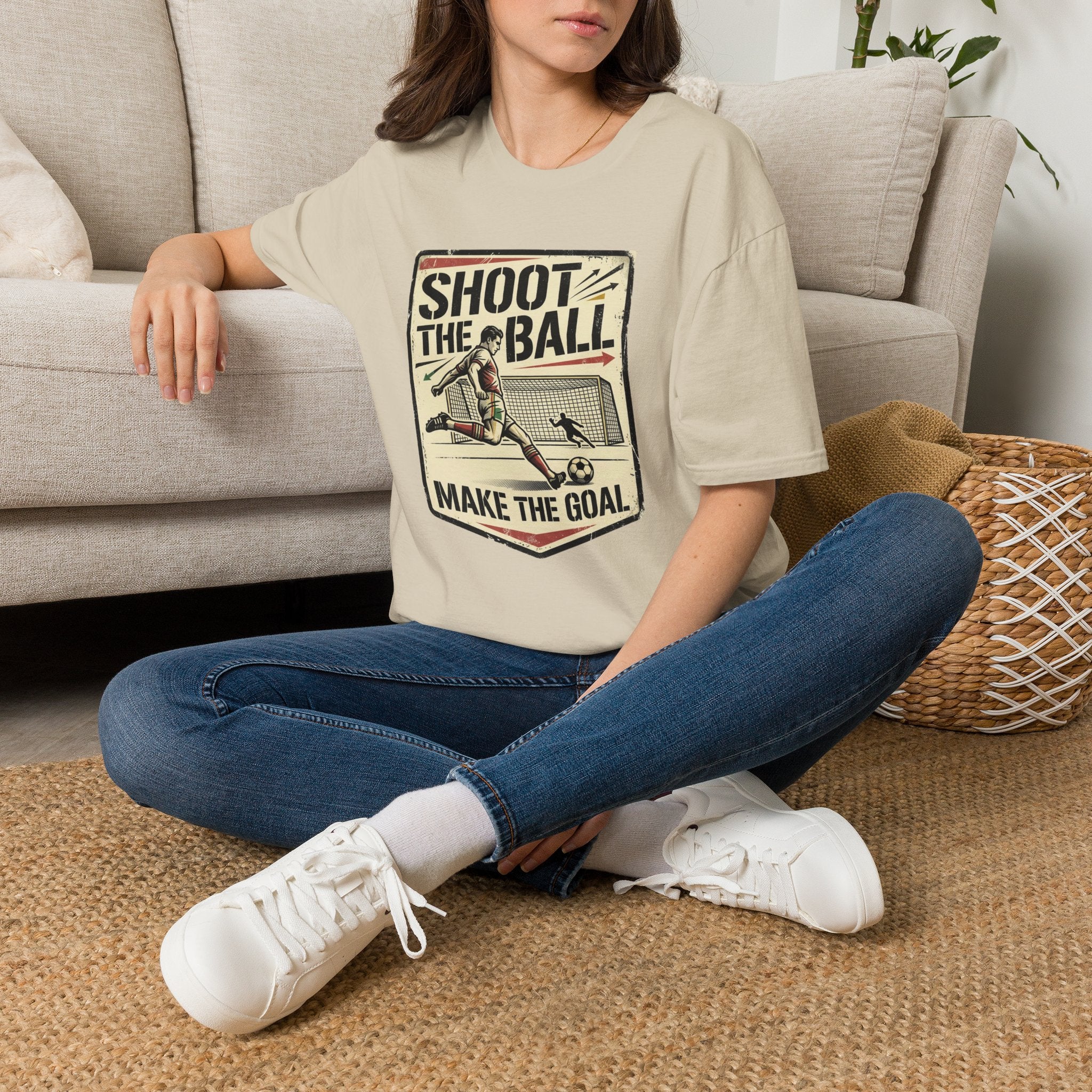 Shoot The Ball Soccer T-Shirt — 'Make The Goal' Vintage Football Tee
