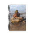Rock Stack Spiral Journal — Coastal Beach Photography Notebook for Mindful Journaling