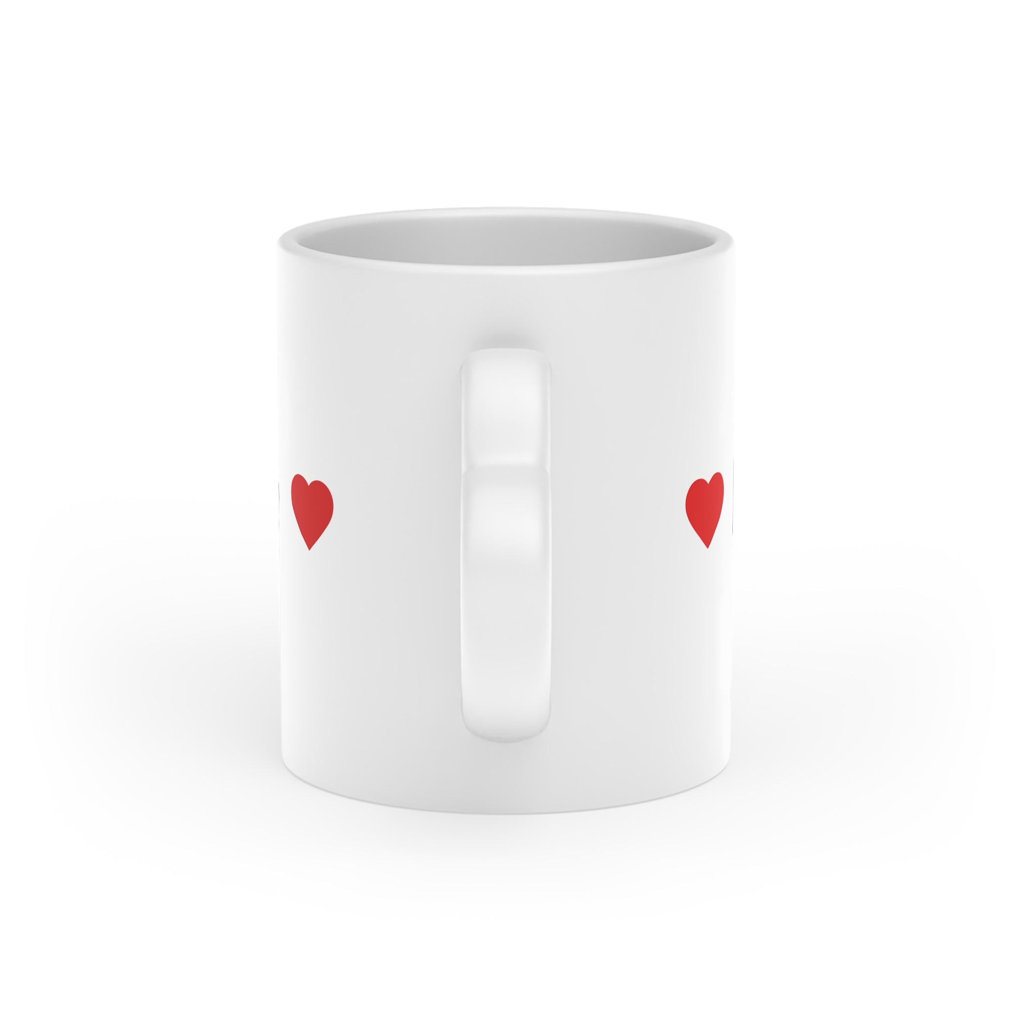 Heart-Shaped Mug - "You Are My Happy Place" Romantic Coffee Cup with Red Hearts