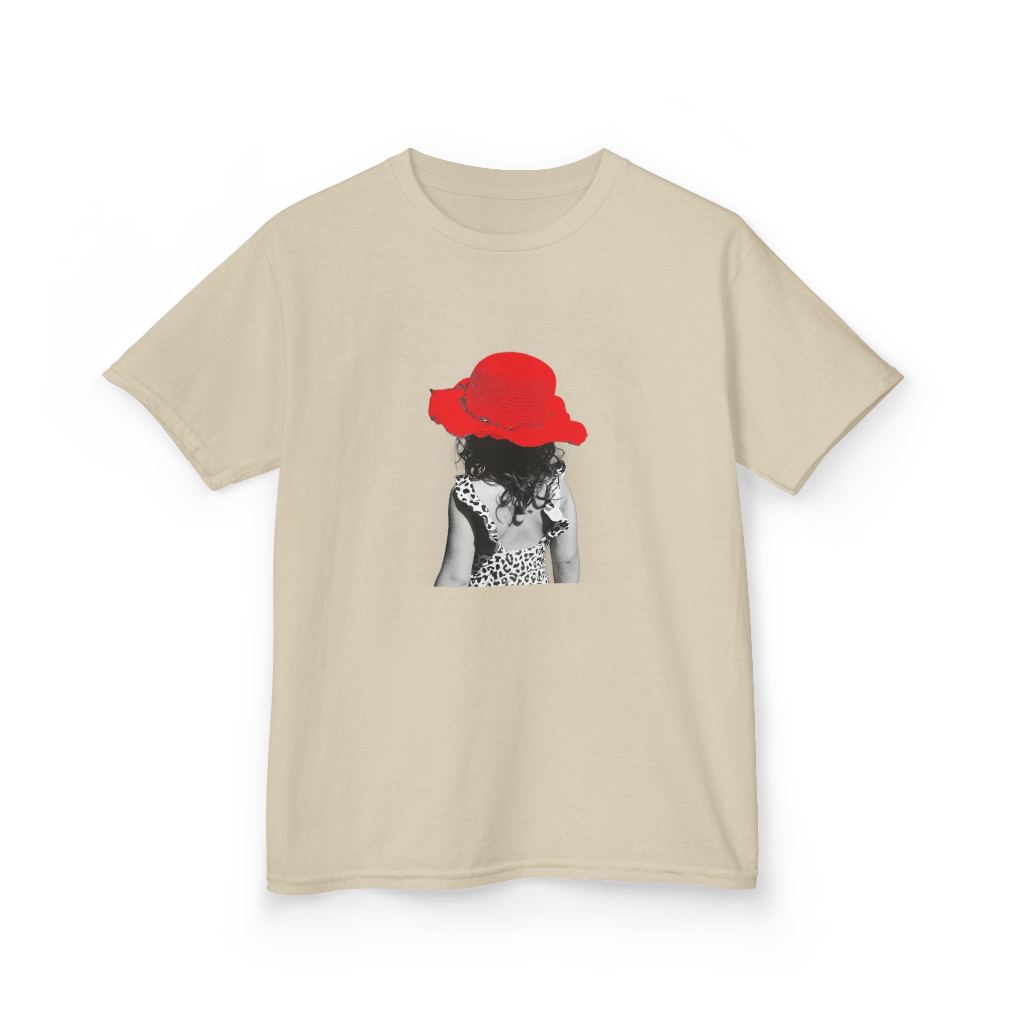 Kids T‑Shirt — Retro Girl with Red Hat Graphic