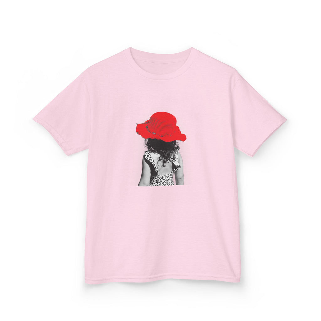 Kids T‑Shirt — Retro Girl with Red Hat Graphic