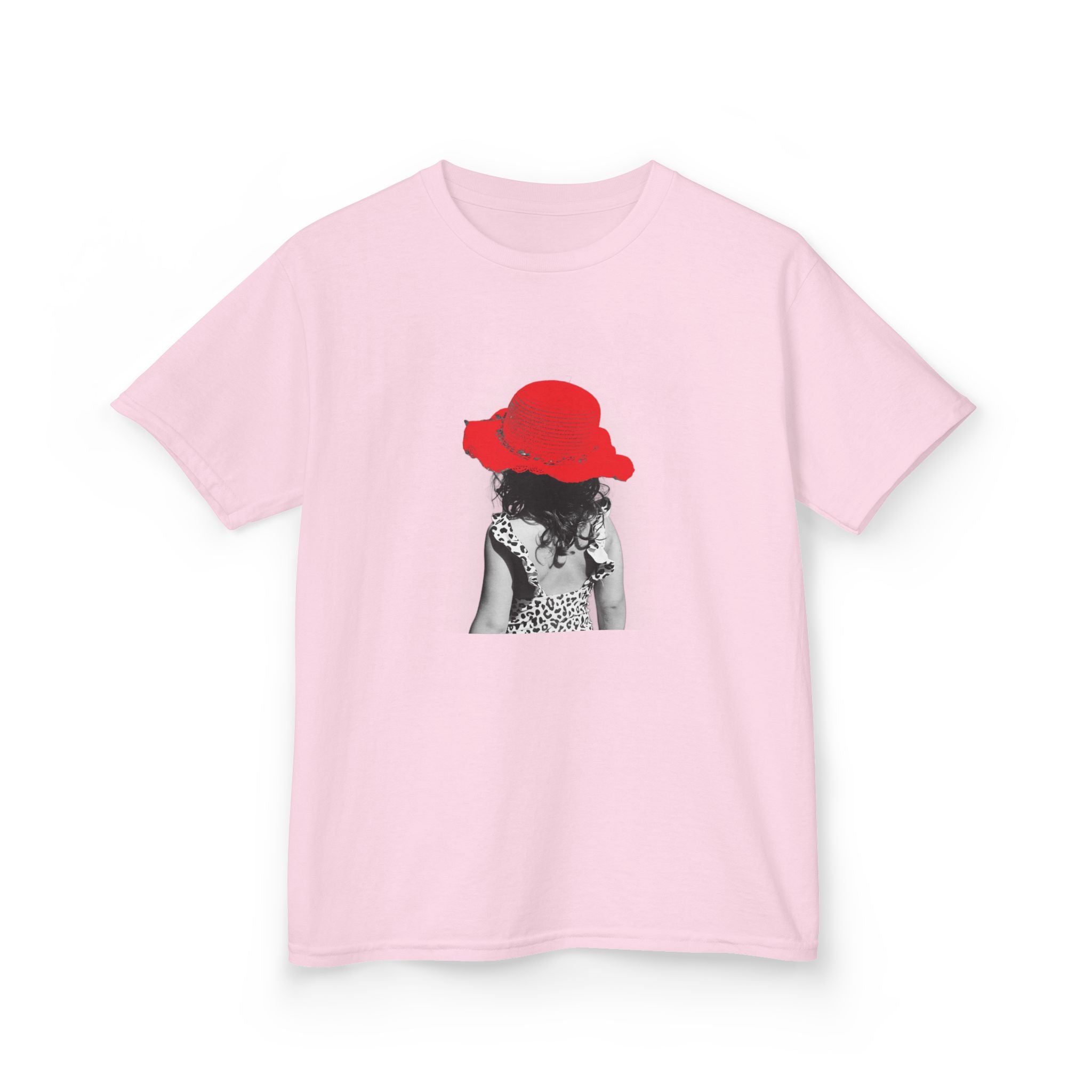 Kids T‑Shirt — Retro Girl with Red Hat Graphic