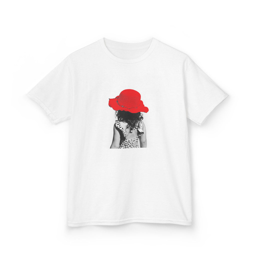 Kids T‑Shirt — Retro Girl with Red Hat Graphic
