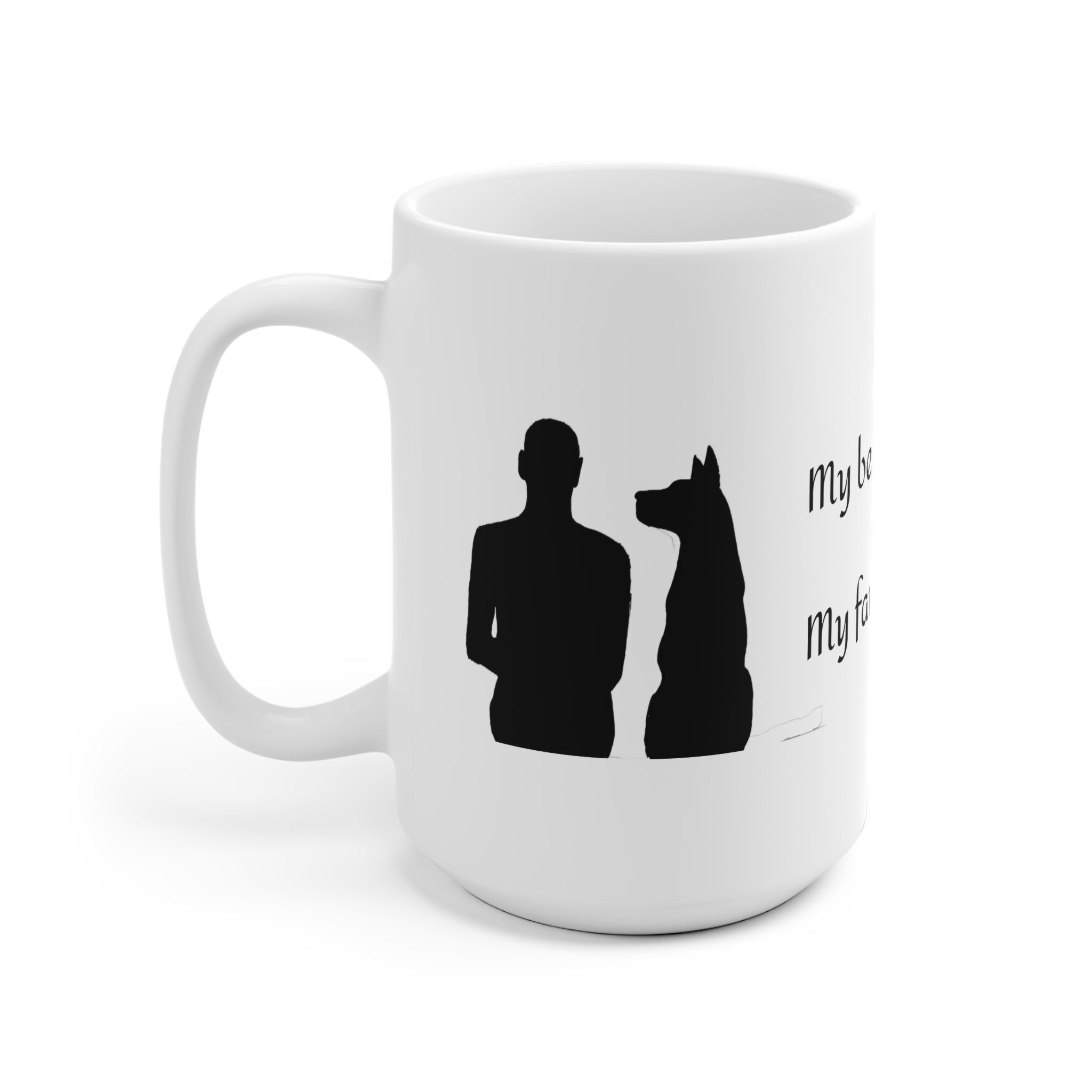 Dog Lover Ceramic Mug — "My Best Friend, My Family" Silhouette Gift
