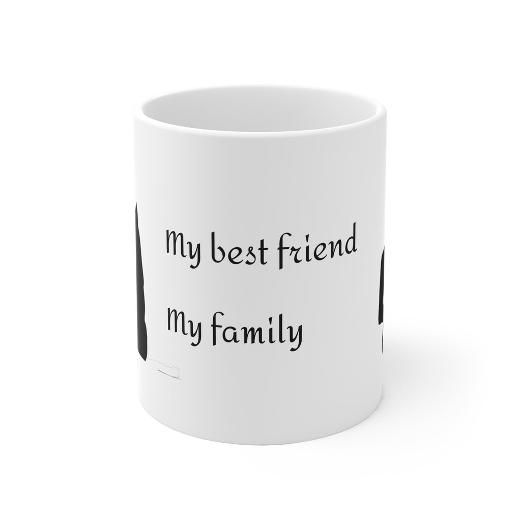 Dog Lover Ceramic Mug — "My Best Friend, My Family" Silhouette Gift