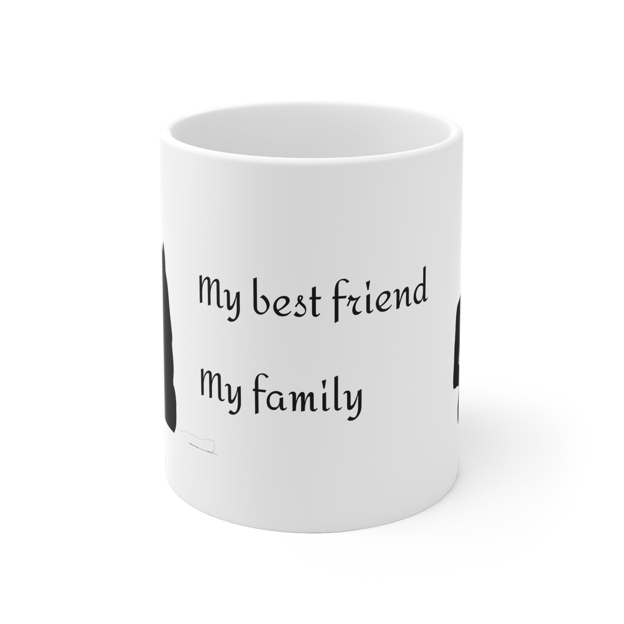 Dog Lover Ceramic Mug — "My Best Friend, My Family" Silhouette Gift