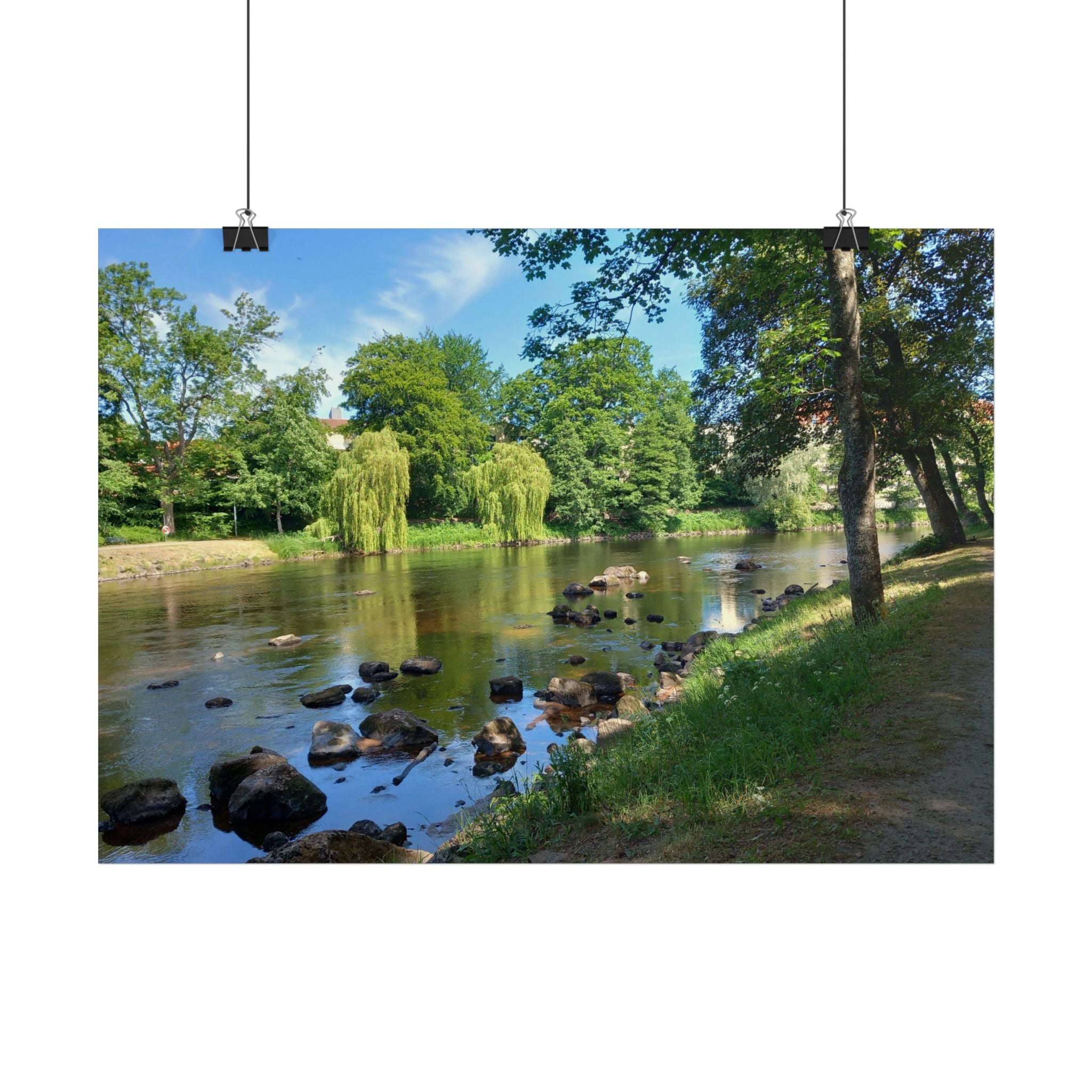 Scenic Lakeside Poster – Tranquil Park Landscape Wall Art
