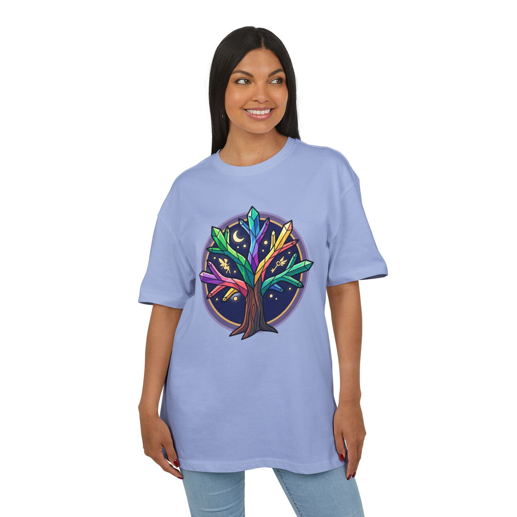 Crystal Tree Graphic Tee — Mystical Gemstone Nature Shirt