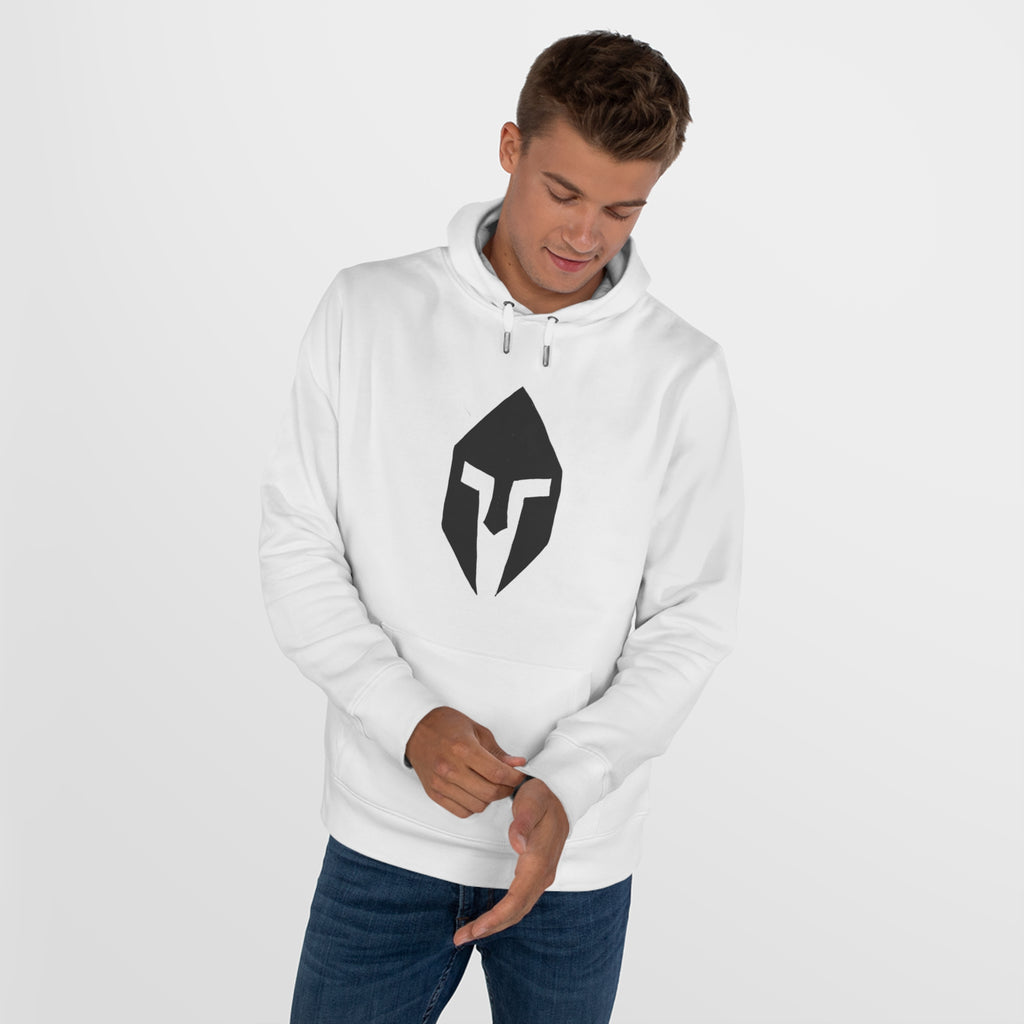 Spartan Helmet Hoodie — Minimal Warrior King Graphic Hooded Sweatshirt