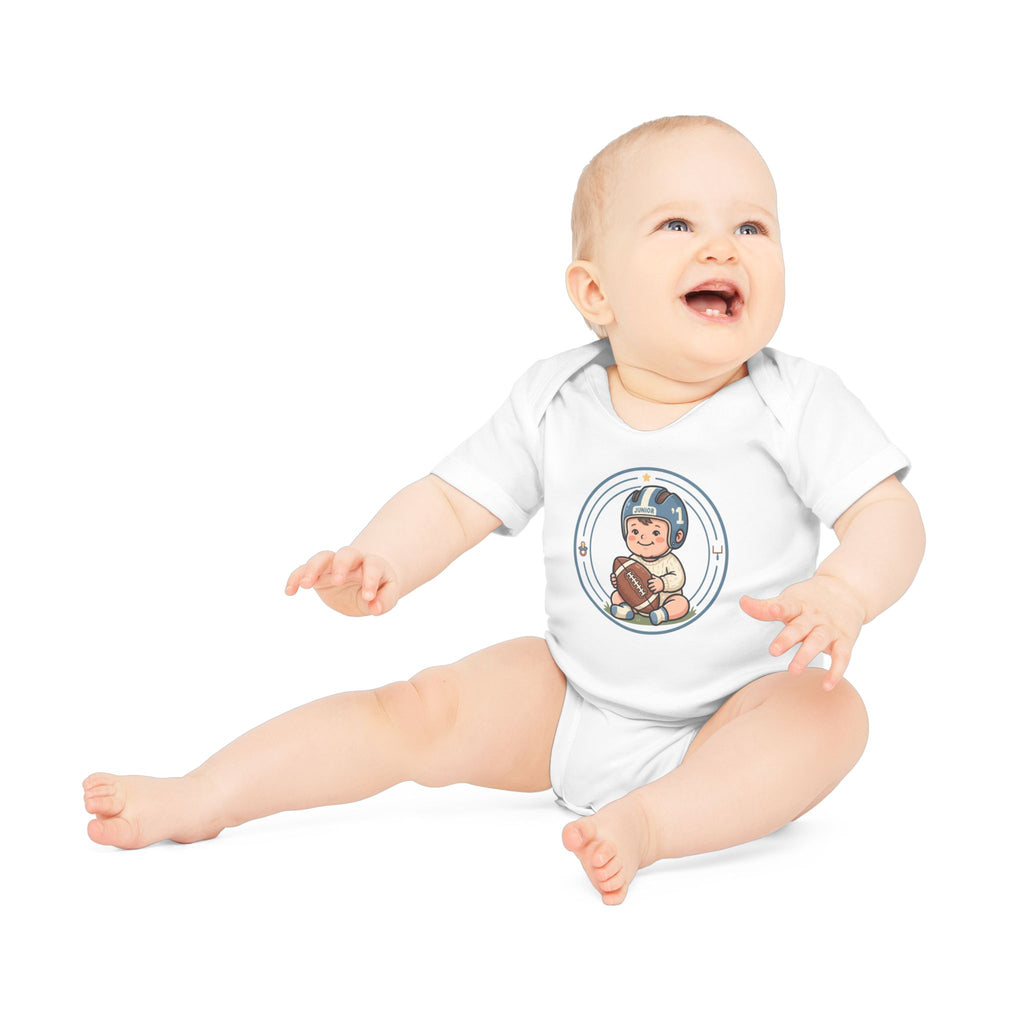 Baby Bodysuit — Cute Retro Football Baby Onesie (Helmet & Ball)