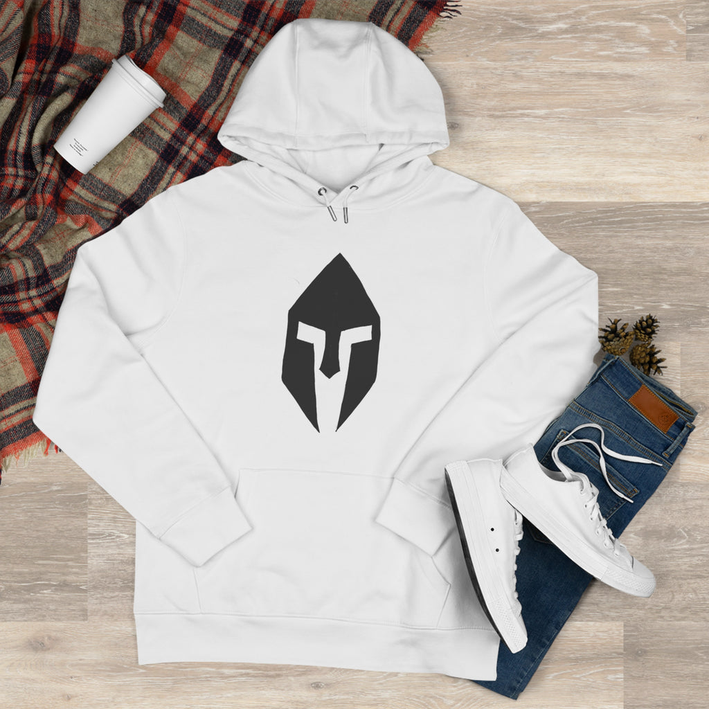 Spartan Helmet Hoodie — Minimal Warrior King Graphic Hooded Sweatshirt