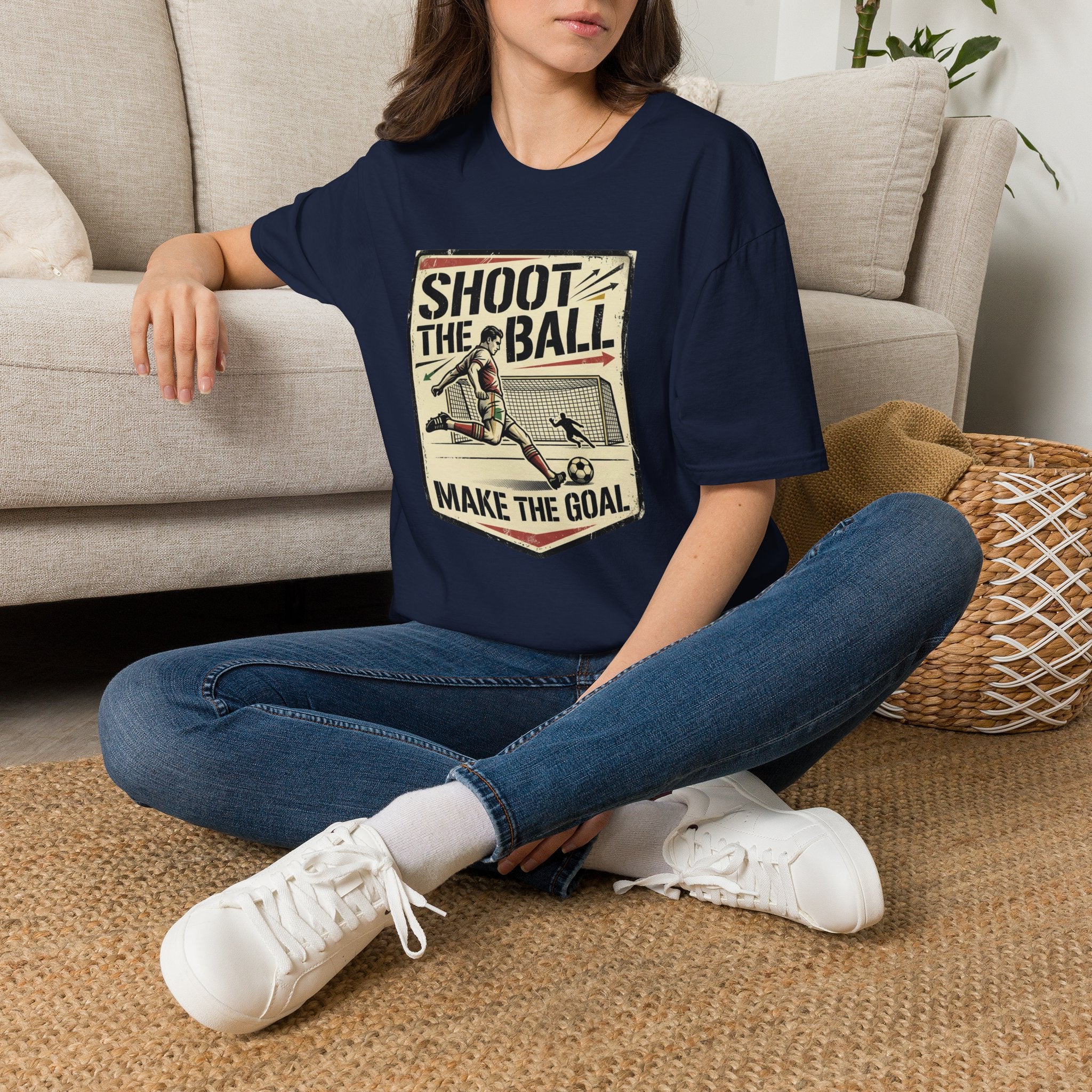Shoot The Ball Soccer T-Shirt — 'Make The Goal' Vintage Football Tee