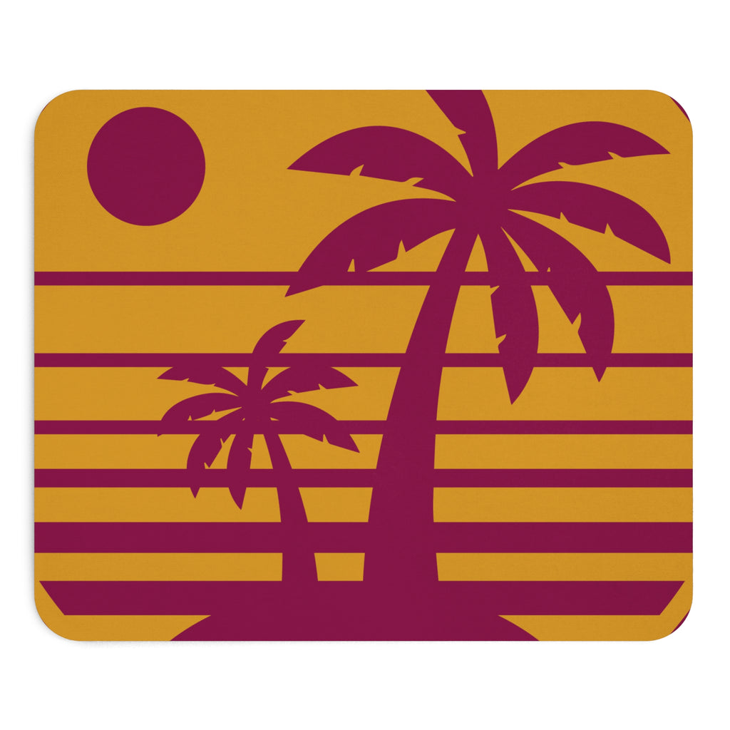 Tropical Sunset Mouse Pad — Retro Palm Beach Desk Mat