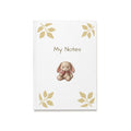 A5 Hardcover Journal — "My Notes" Floral Leaf Design, Elegant Gold Corner Notebook
