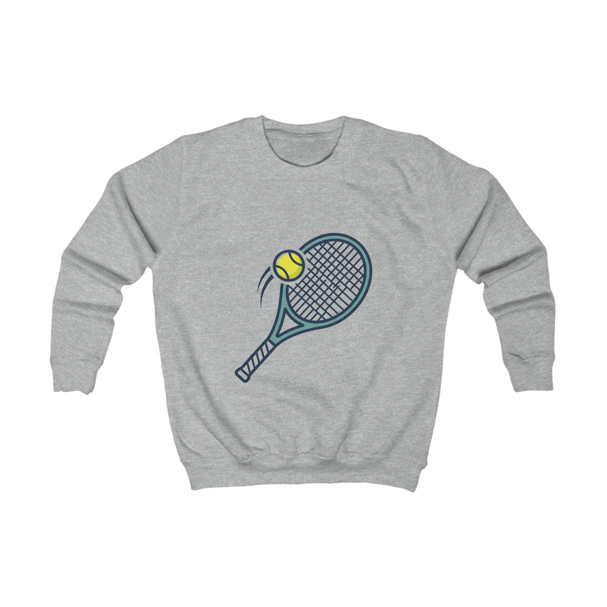 Kids Tennis Sweatshirt - Cute Racket & Ball Graphic Pullover for Young Players