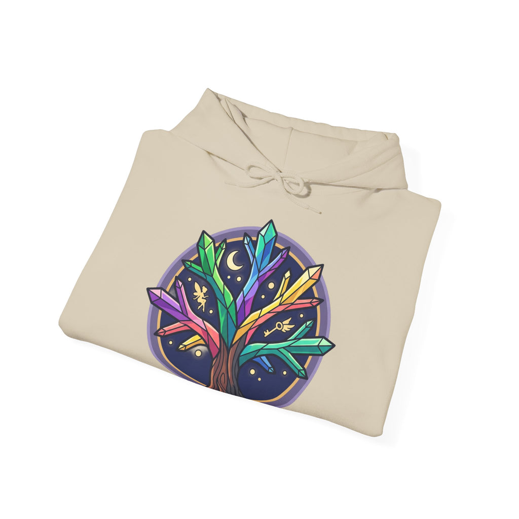 Mystical Tree of Life Hoodie — Celestial Nature Graphic Sweatshirt