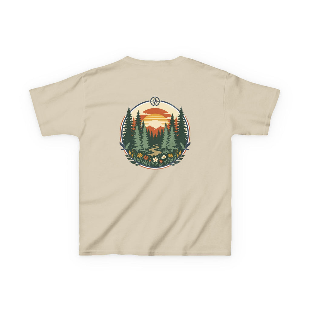 Kids Tee — Retro Forest Sunset Graphic
