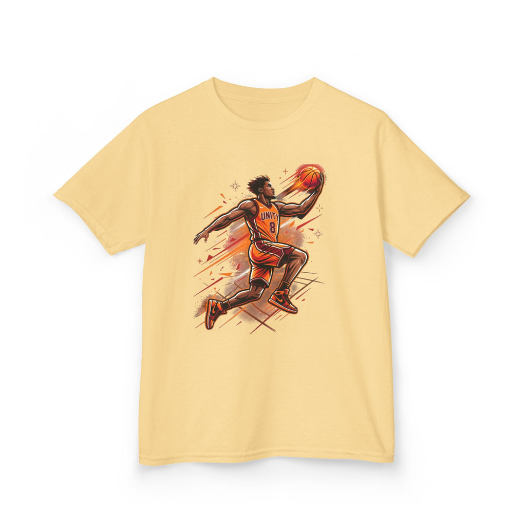 Kids Basketball Player Tee – Slam Dunk Illustration Kids T‑Shirt
