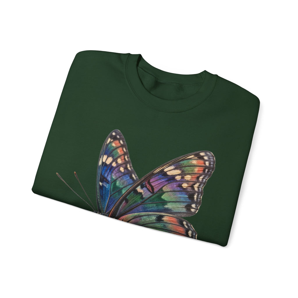 Butterfly Graphic Sweatshirt – Colorful Prism Wings Crewneck