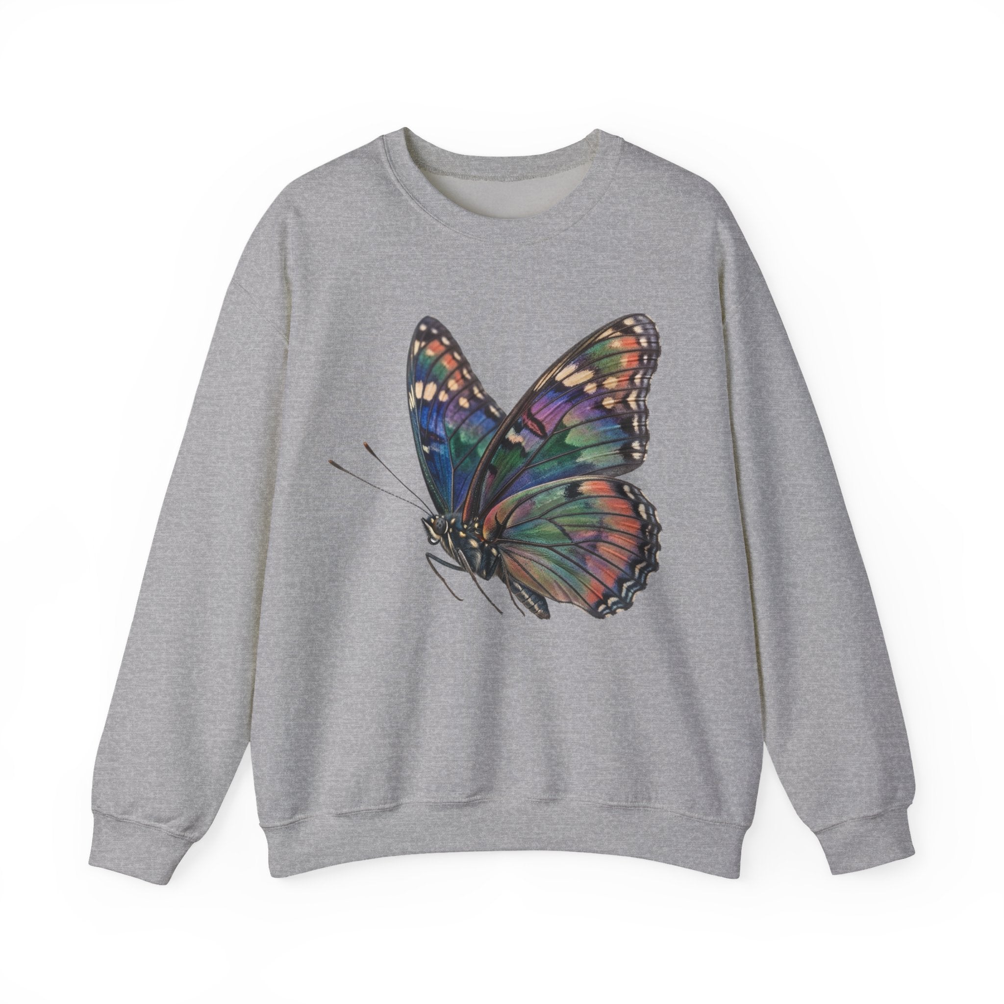 Butterfly Graphic Sweatshirt – Colorful Prism Wings Crewneck