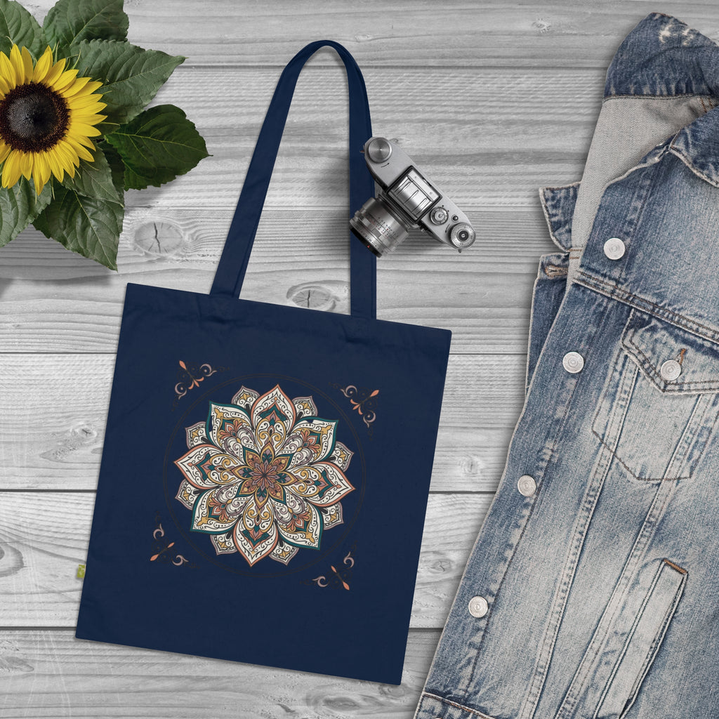 Mandala Floral Tote Bag – Organic Cotton Boho Market Tote
