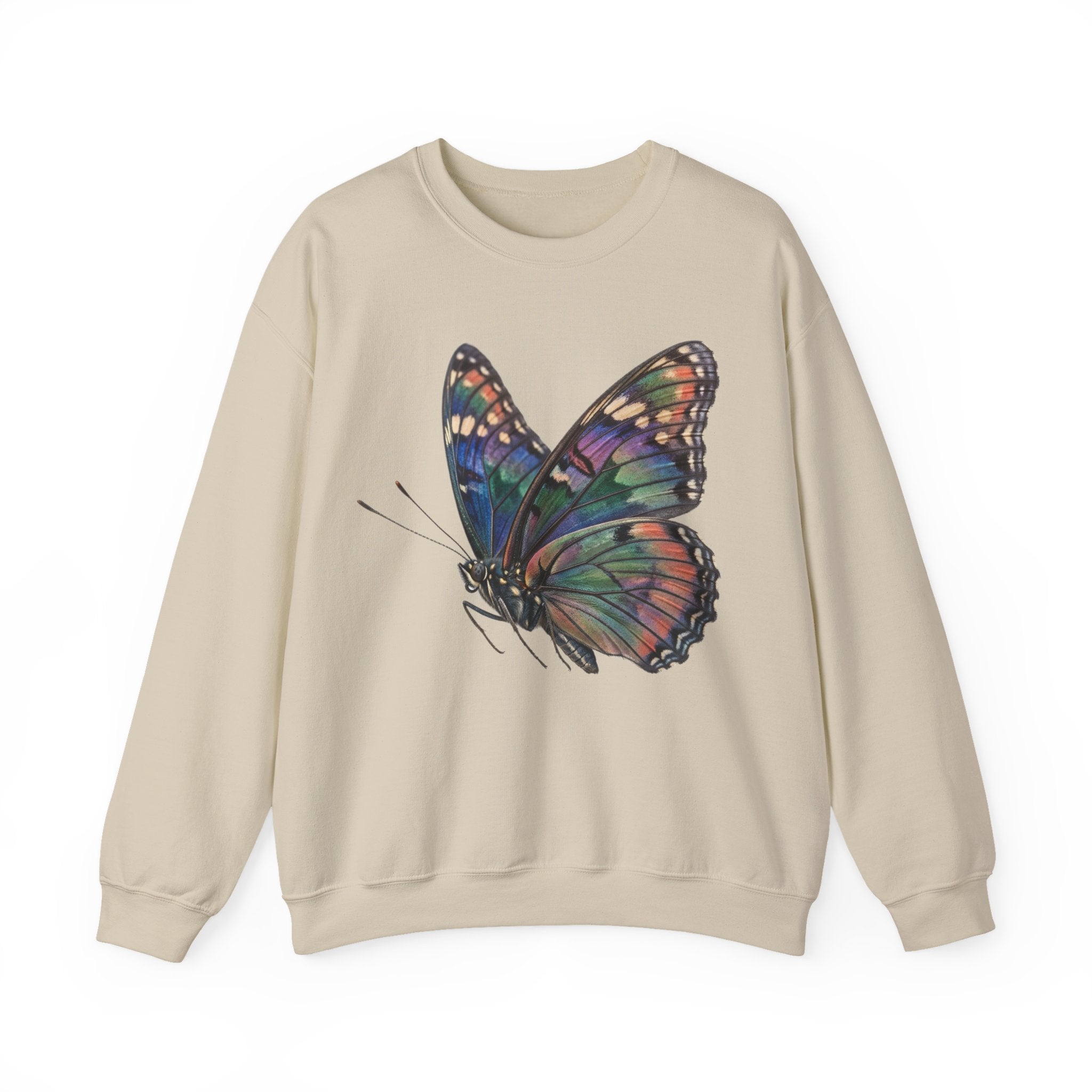 Butterfly Graphic Sweatshirt – Colorful Prism Wings Crewneck